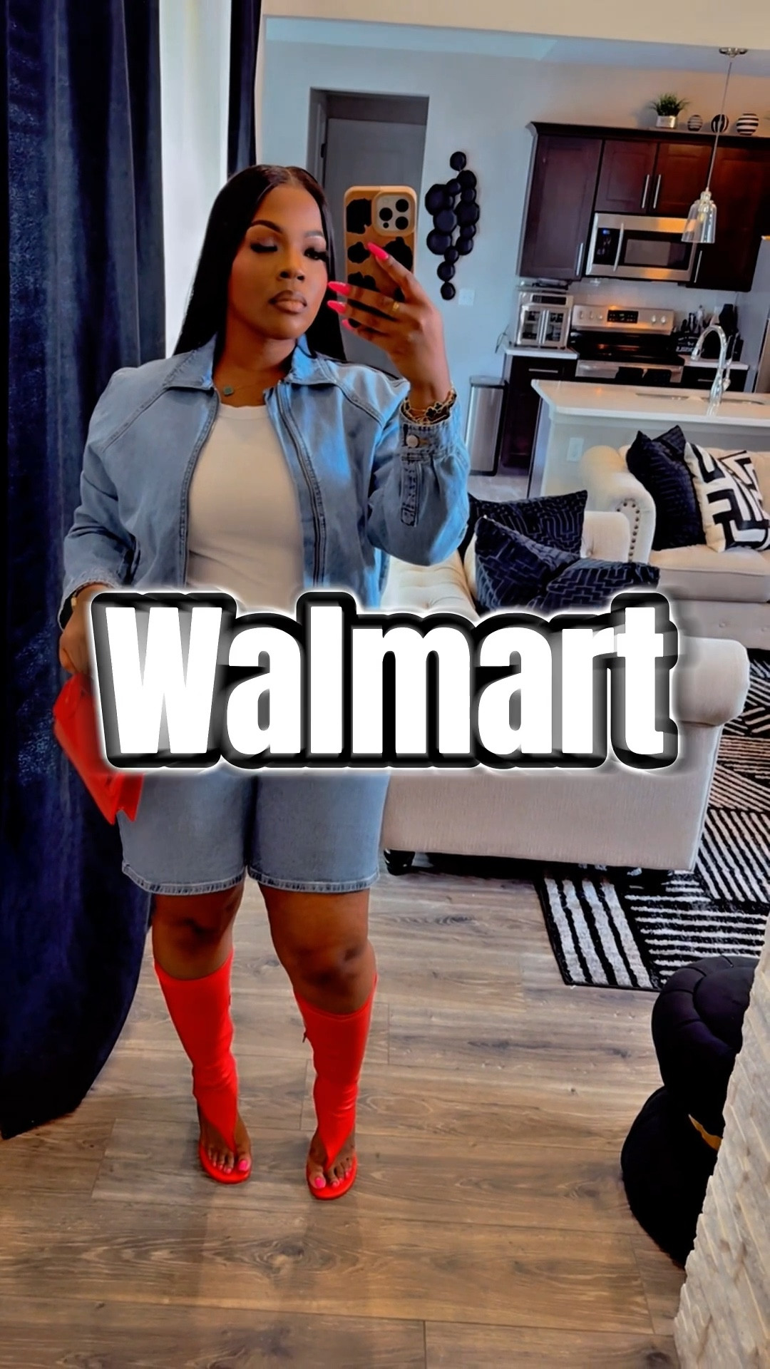 Weekend denim look! 
Visit my Facebook Danielle Gabriel for shoes/bag.
I’m wearing medium jacket/top, 16 jeans(go up a size)
#walmartfashion

#LTKootd #LTKMidsize #LTKgrwm
