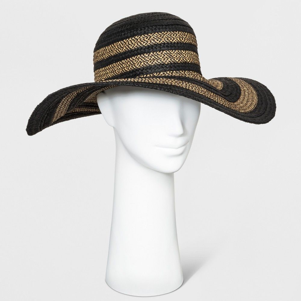 Women's Mix Braid Floppy Hat - A New Day Black, Size: Small | Target