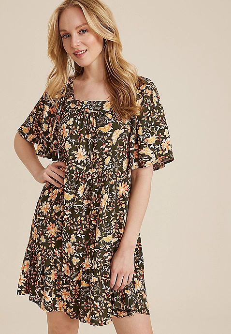Flutter Sleeve Tiered Babydoll Dress | Maurices