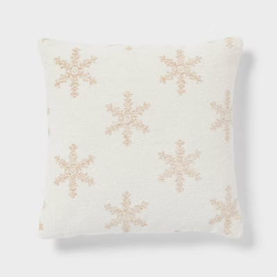 18"x18" Square Holiday Decorative Pillow Snowflake - Threshold™ | Target