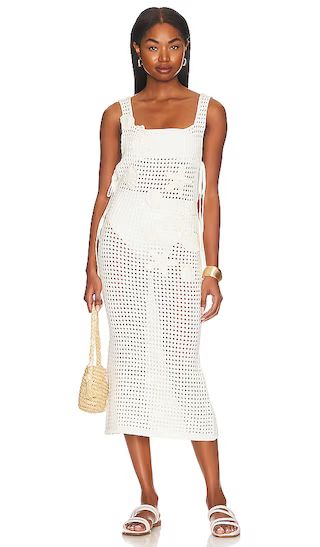 Cabana Seashell Crochet Midi Dress in Ecru | Revolve Clothing (Global)