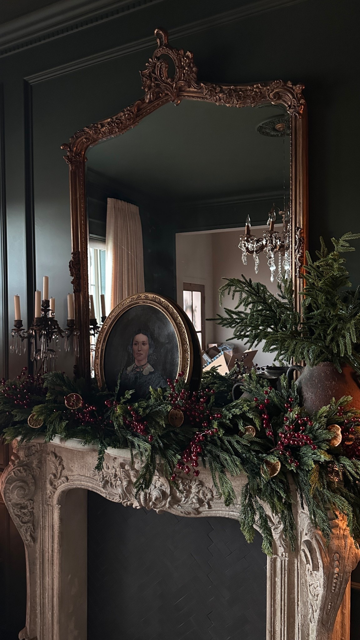 It’s not finished yet but these are the supplies I used to make this “garland” on top of my mantel. I wanted to let the ornate details of the mantle show through so I used chicken wire and stems/pics to create this! I used two different kinds of stems, linking them both, as well as the orange slices I got on Amazon and similar berry picks to what I used.

#LTKHome #LTKSeasonal #LTKHoliday