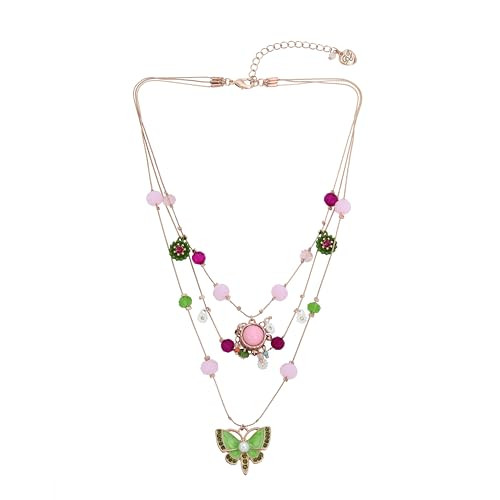 Betsey Johnson Womens Butterfly Charms Layered Necklace | Amazon (US)