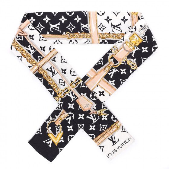 LOUIS VUITTON Silk Monogram Confidential Bandeau Black | Fashionphile