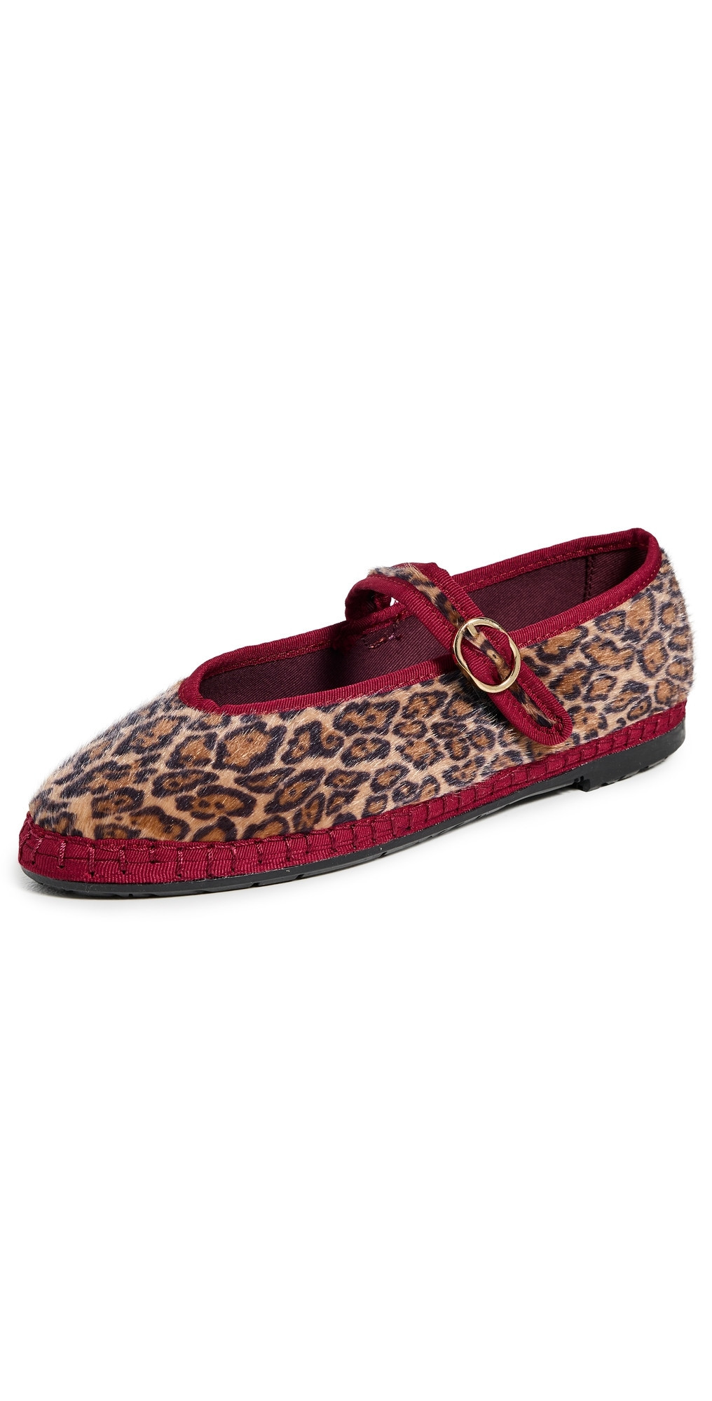 Flabelus Pierre Leopard Mary Jane Flats Garnet 37 | Shopbop