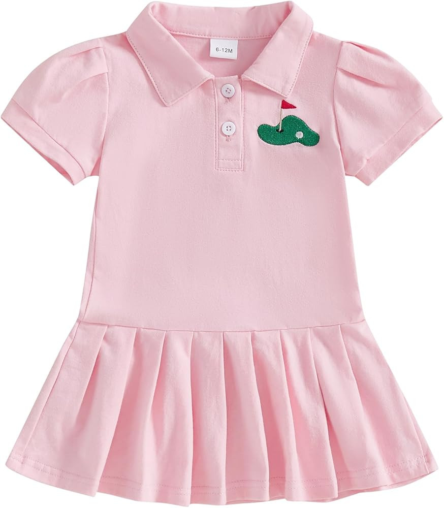 Toddler Baby Girl Golf Outfit Short Sleeve Golf/Baseball Embroidery Dress Polo A-Line Dress Sprot... | Amazon (US)