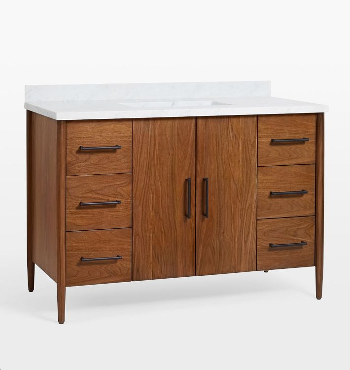 Shaw 48" Walnut Single Vanity | Rejuvenation