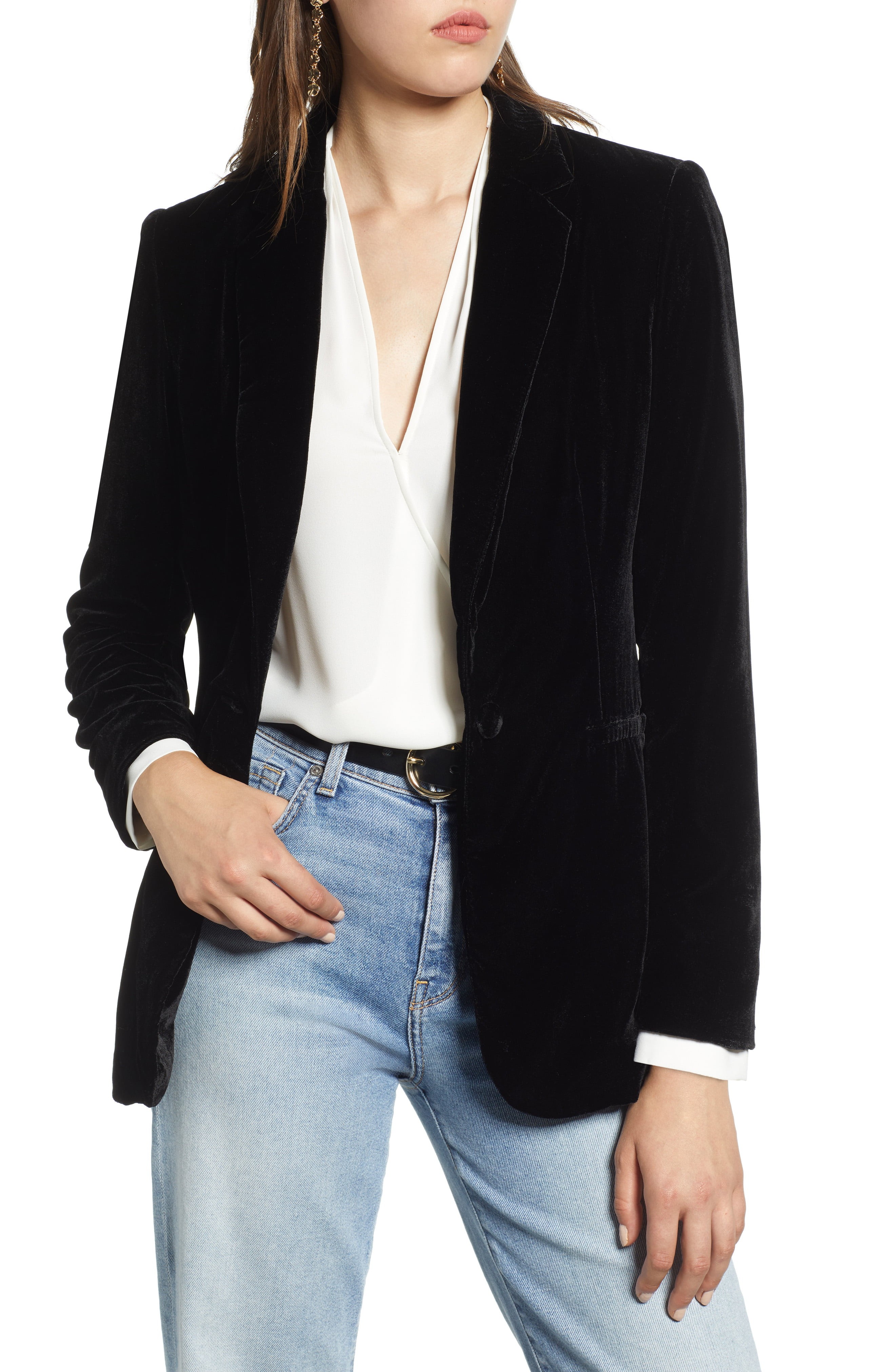Halogen® Velvet Blazer (Regular & Petite) | Nordstrom