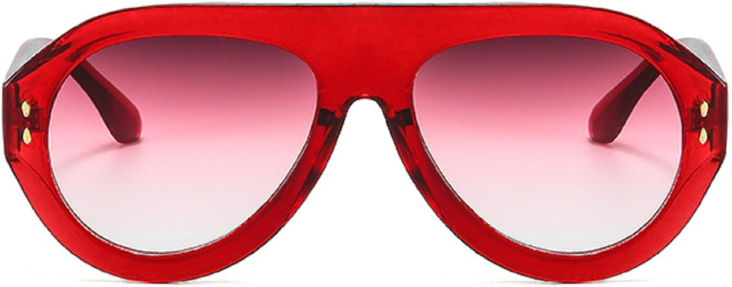 Popular Fashion Pilot Sunglasses Women Shades UV400 Retro Rivets Decoration Gradient Trending Men... | Amazon (US)