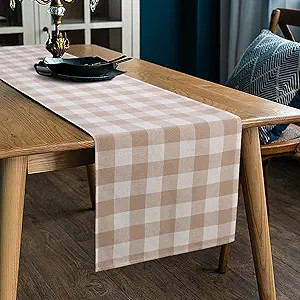 LONG WAY 100% Cotton Dining Table Runner-13 by 72 inches,Buffalo Check Table Runner Machine Washa... | Amazon (US)