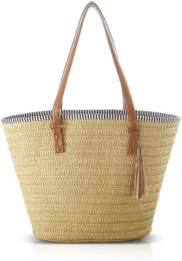 Pahajim Large Woven Bags for Women Straw Beach Tote Purse Hobo Tassels Handbags Summer Handwoven ... | Amazon (US)