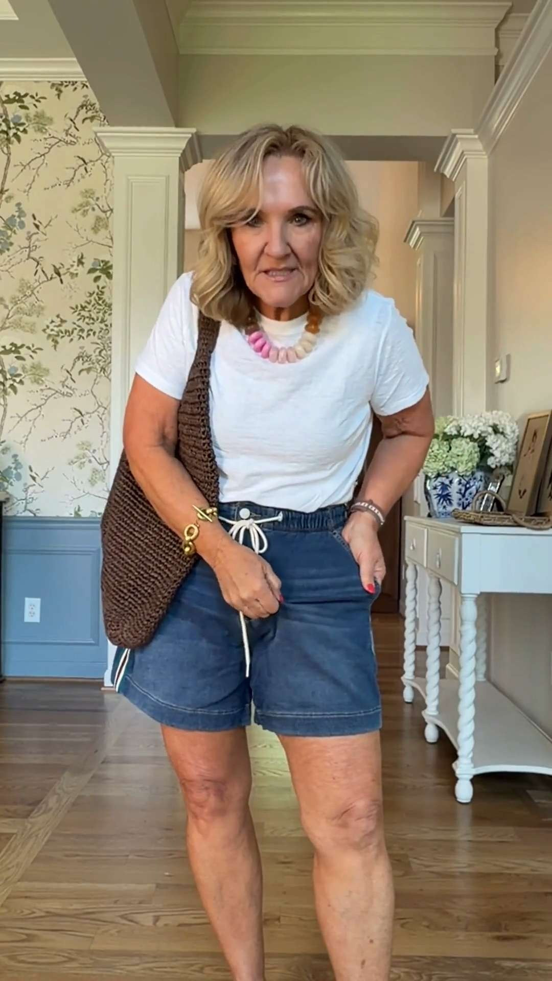 🫶 Anthropologie 20% off. Use my code NANETTE20. 

An easy everyday look featuring cotton blend drawstring shorts, a classic white tee, simple gold accessories, and flat sandals 🤍

Comfortable, lightweight, and effortlessly polished for errands, travel days, casual weekends, and everything in between. 

 #LTKootd #LTKOver40 #LTKSaleAlert