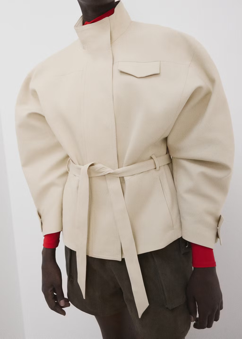 High-neck belted jacket | Mango (US/MX/AU)