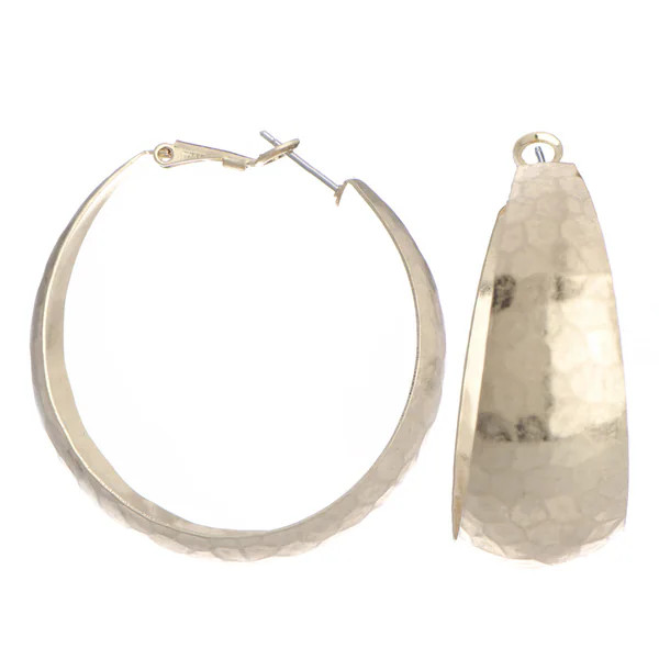 Gold Color Hammered Hoop Earrings | Bed Bath & Beyond