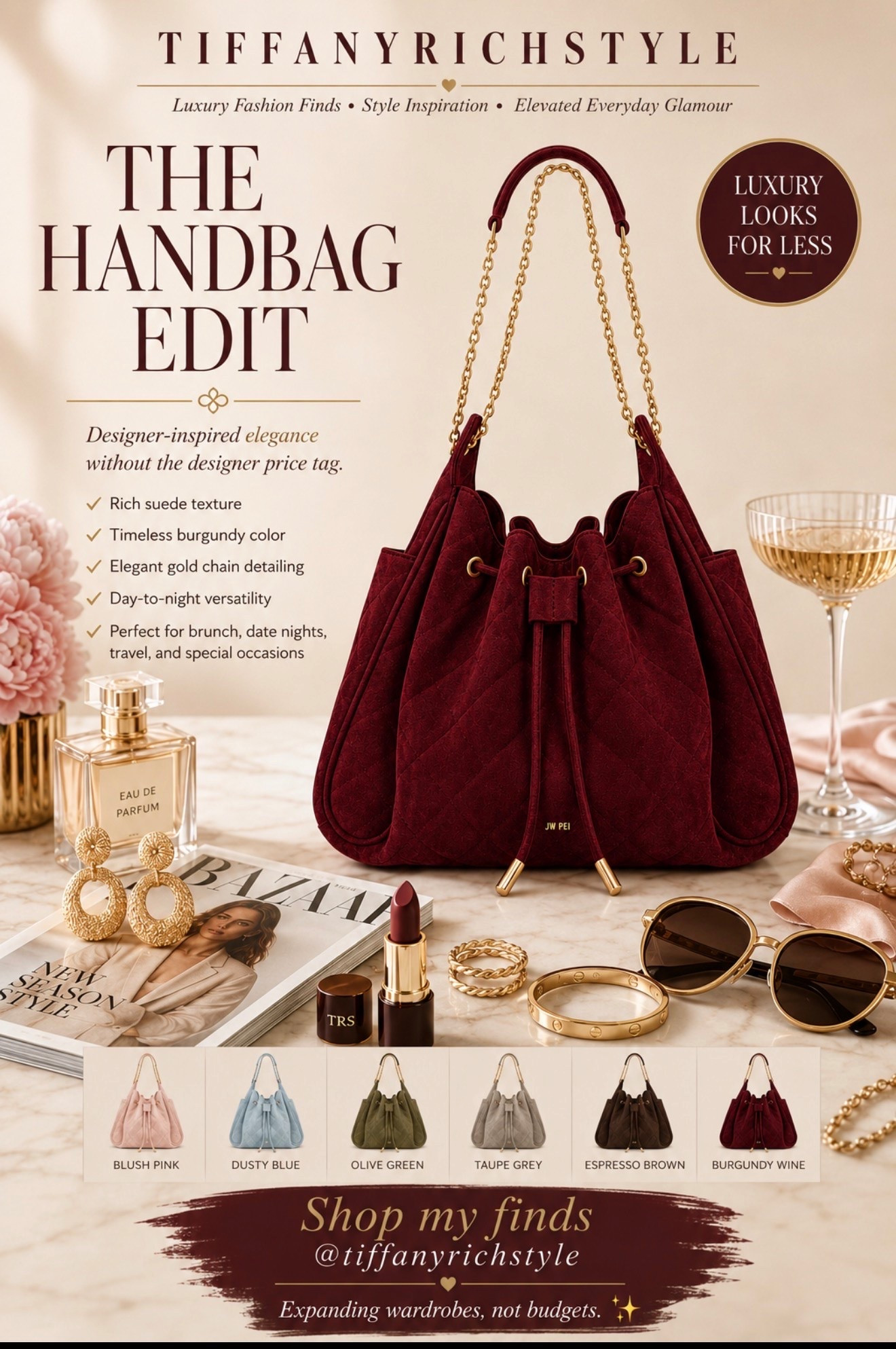 JW PEI Suede Bucket Bag | Designer-Inspired Luxury for Less

The handbag that looks designer without the designer price tag. This JW PEI suede bucket bag is giving quiet luxury, rich auntie energy, and fall-ready sophistication. 

#JWPEI #LuxuryForLess #HandbagEdit #DesignerInspired #AffordableLuxury #QuietLuxuryStyle #RichAuntieStyle #LTKFinds #TiffanyRichStyle #FallFashion

#LTKootd