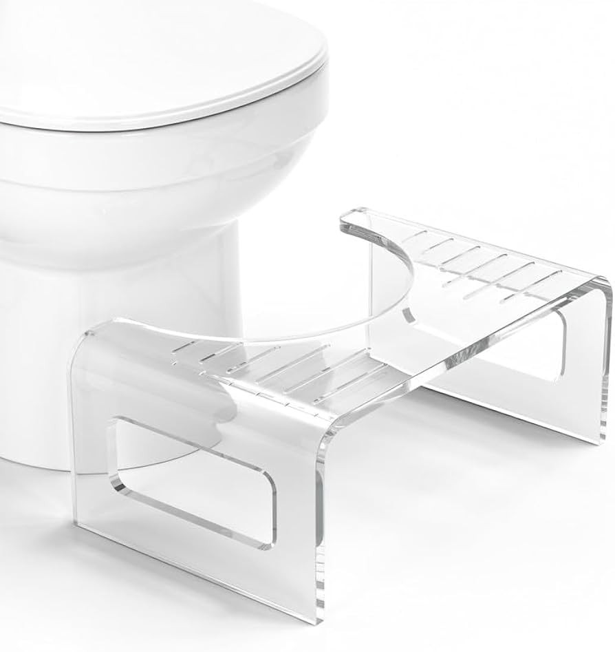 AmazerBath 7 Inches Acrylic Squat Potty, Clear Toilet Step Stool for Adults, Modern Design Non-Sl... | Amazon (US)