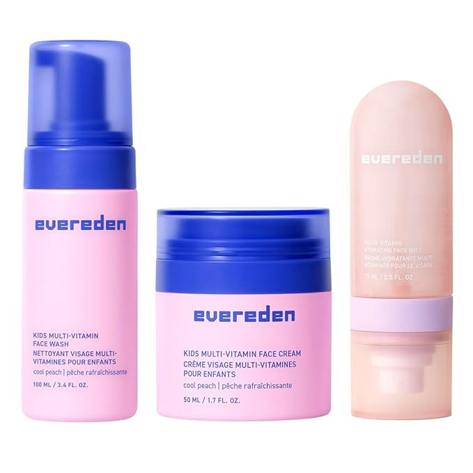 Evereden Kids Multi-Vitamin Hydrating Face Mist, Face Wash, & Kids Face Cream Set: Clean, Vegan, ... | Amazon (US)