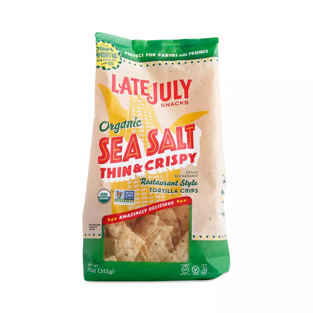 Organic Thin & Crispy Restaurant Style Tortilla Chips, Sea Salt | Thrive Market