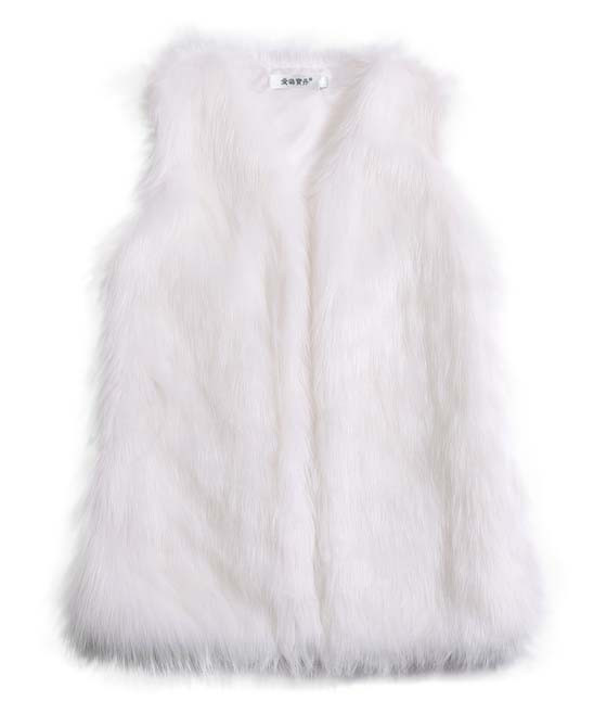 Ailubaodan Women's Overcoats white - White Pocket Faux Fur Vest - Women | Zulily