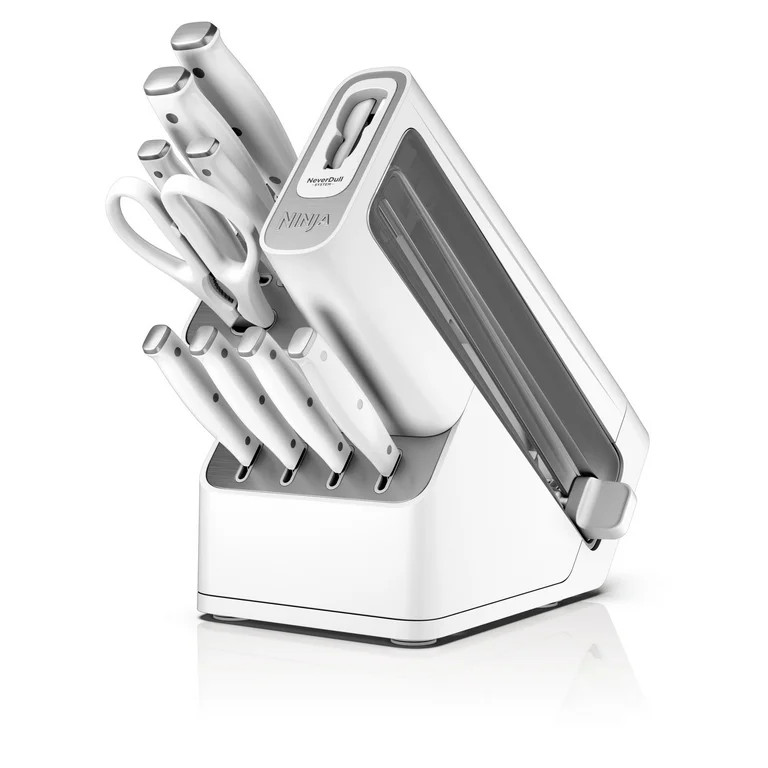 Ninja Foodi NeverDull 10-Piece Stainless Steel Essential Knife System with Sharpener, K12010WH Wh... | Walmart (US)