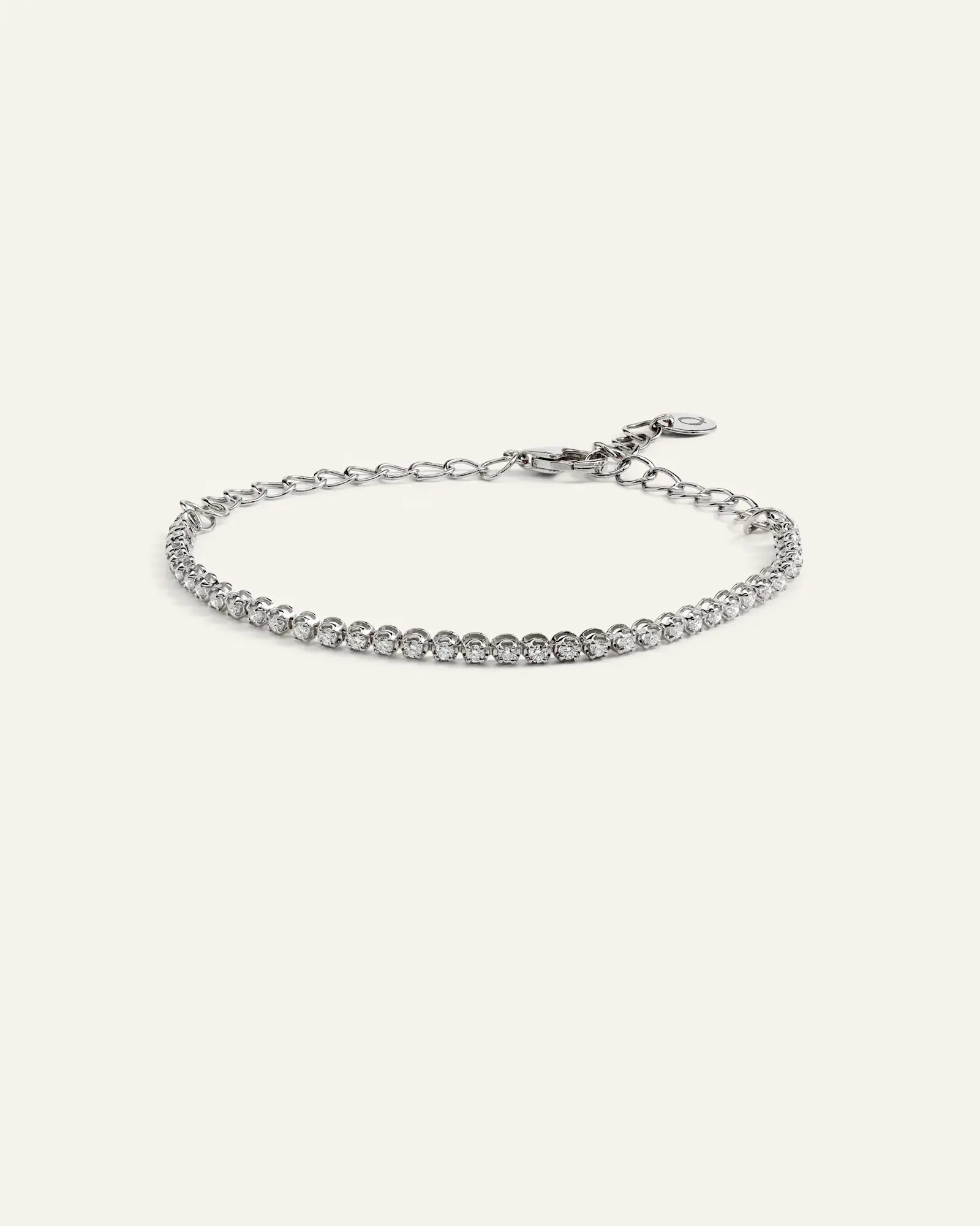 14k Gold Diamond Half Tennis Bracelet in White Gold | Quince