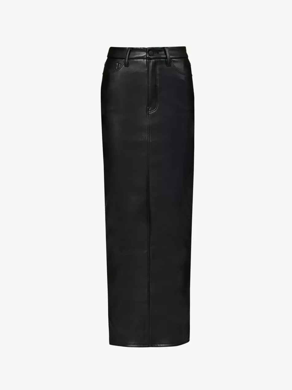 Uniform slim-fit faux-leather maxi skirt | Selfridges