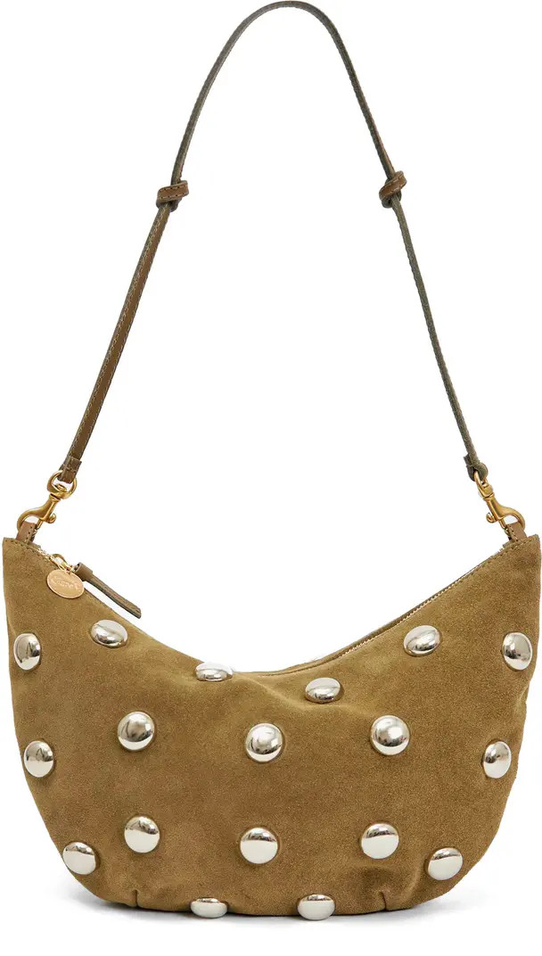 Clare V. Lune Studded Suede Shoulder Bag | Nordstrom | Nordstrom