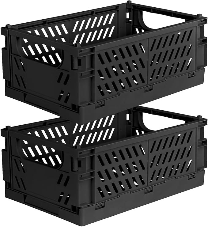 Tixill 2-Pack Mini Foldable Plastic Storage Box Mini Plastic Baskets for Organizing and Storage f... | Amazon (US)