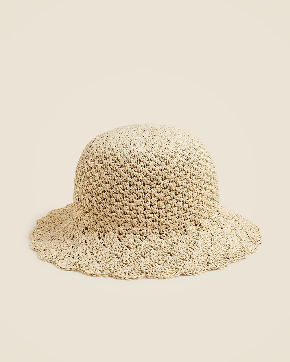Packable woven round hat in straw | J. Crew US