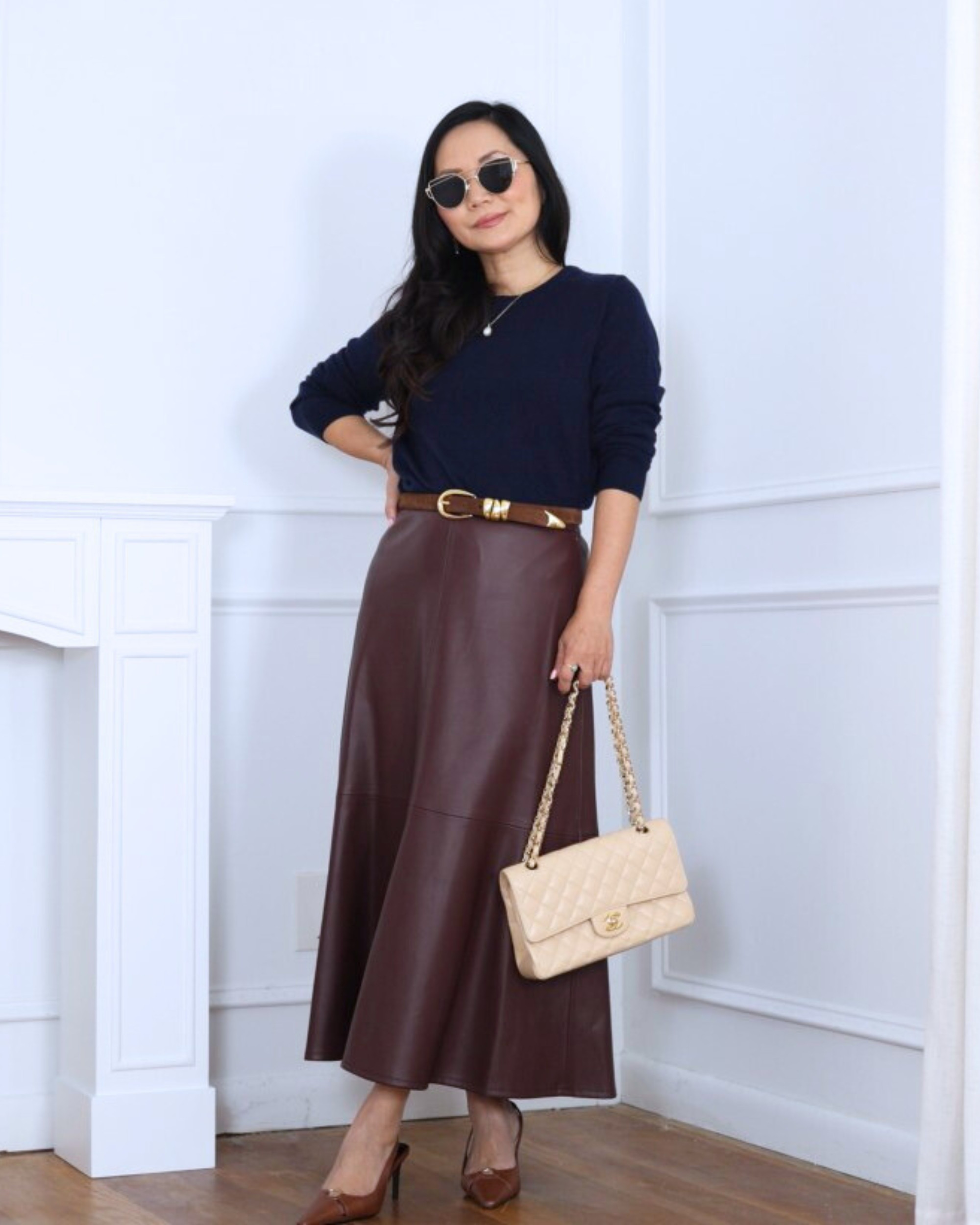 Chic and cozy all at once — I’m wearing a soft cashmere sweater from Quince, paired with a faux leather skirt and heels from Mango for a polished yet effortless look. I’m 5’2”, wearing size XS.

#LTKOver40 #LTKStyleTip #LTKPetite