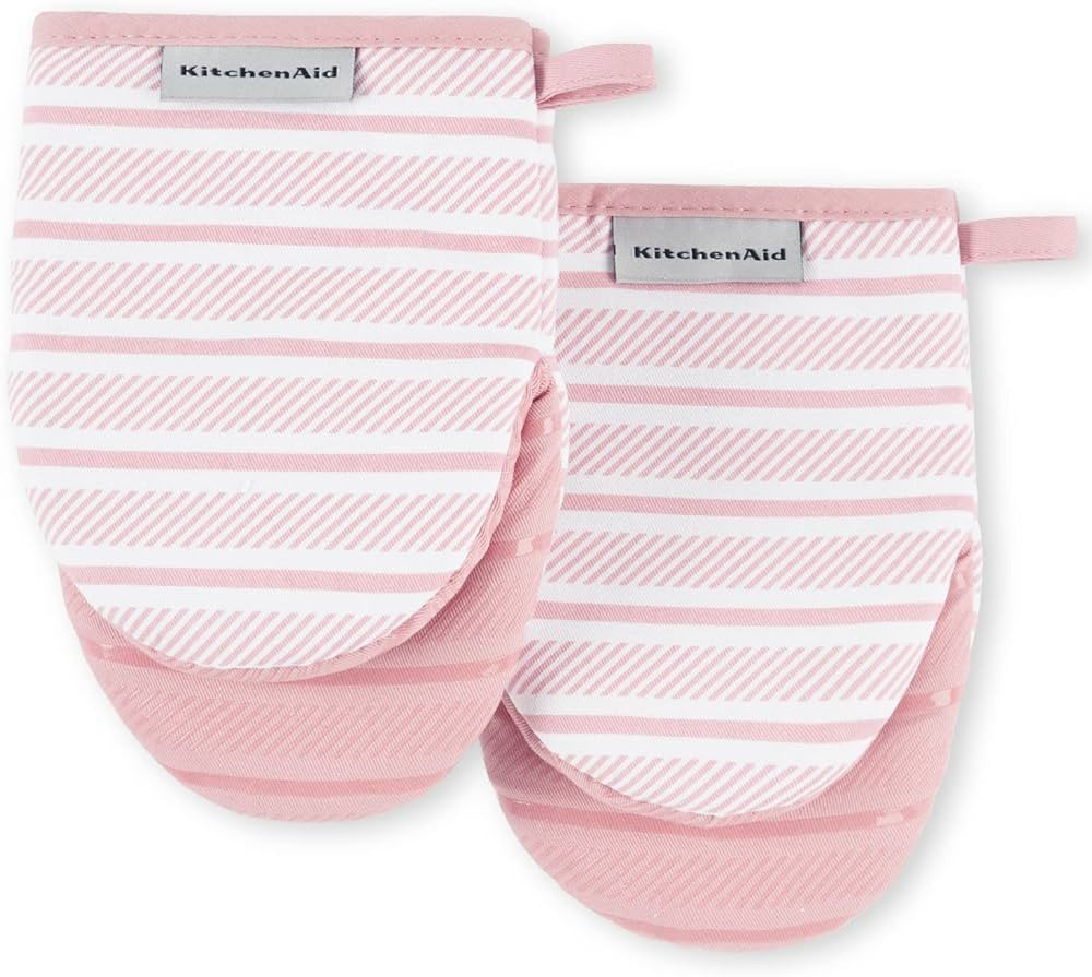 KitchenAid Albany Mini Oven Mitt 2-Pack Set, Dried Rose, 5.5"x8" | Amazon (US)