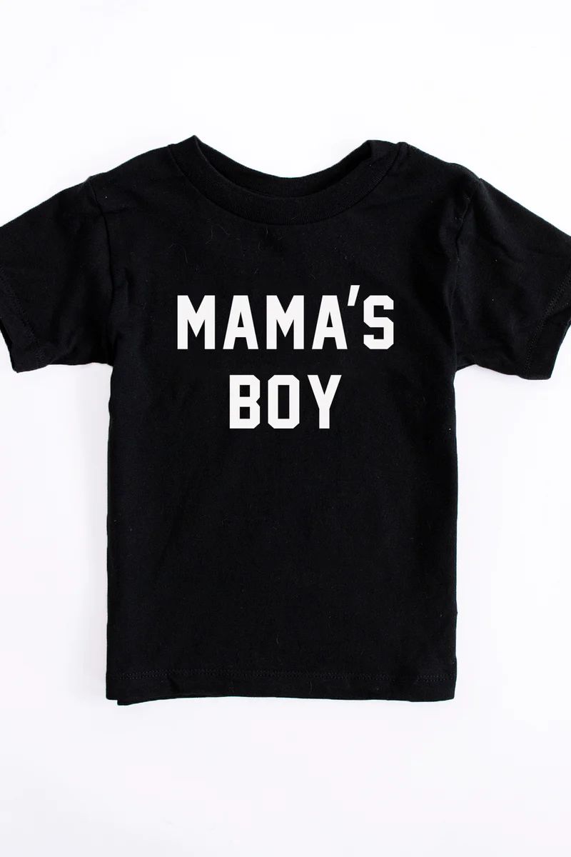 Mama's Boy Toddler Black Graphic Tee | The Pink Lily Boutique
