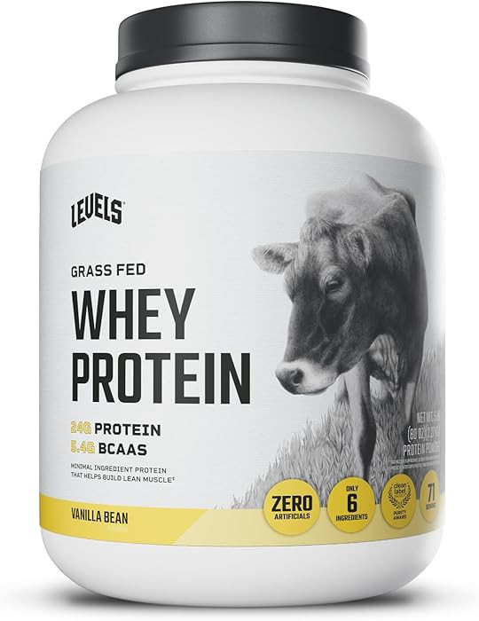 Levels Grass Fed Whey Protein Powder, No Artificials, 24G of Protein, Vanilla Bean, 5LB | Amazon (US)