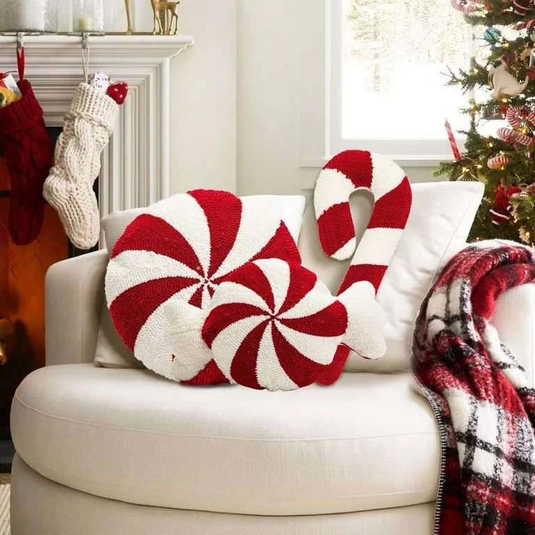 Christmas Candy Pillows,Candy Cane Pillow,Peppermint Pillow,Winter Thick Plush Sofa Cushion,Chris... | Walmart (US)