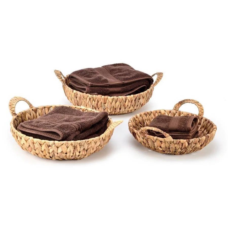 Set of 3 Round Hyacinth Baskets with Handles by Trademark Innovations | Walmart (US)