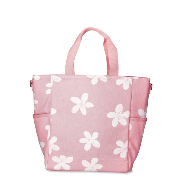 No Boundaries Women's Beach Cooler Tote Bag Mystic Coral Daisy Stamp | Walmart (US)