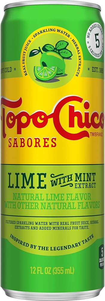 Topo Chico Sabores Lime with Mint Extract 12oz Can | Amazon (US)