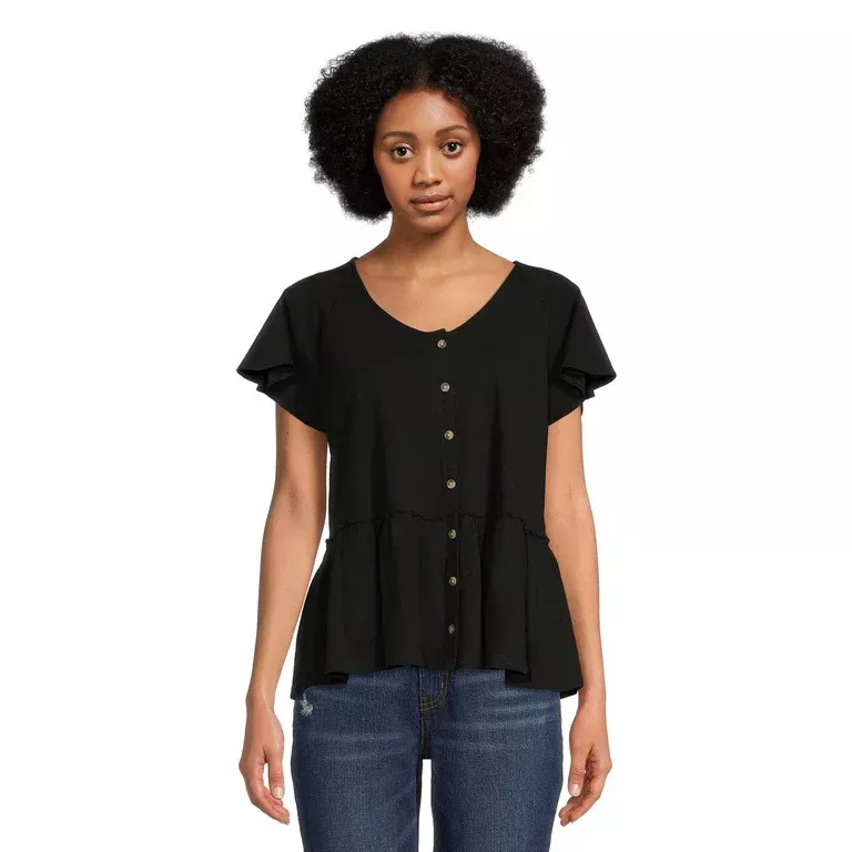 Time and tru peplum sales top