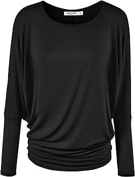 Lock and Love Women' s Flowy and Comfort Draped Long Sleeve Batwing Dolman top S-3XL Plus Size | Amazon (US)