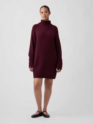 CashSoft Relaxed Turtleneck Mini Dress | Gap Factory