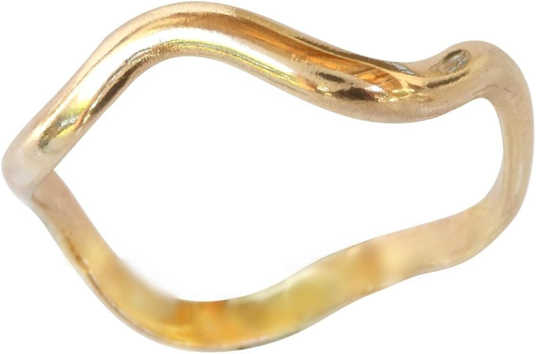 California Toe Rings 14k Gold Filled Wave Band Thumb Ring | Amazon (US)