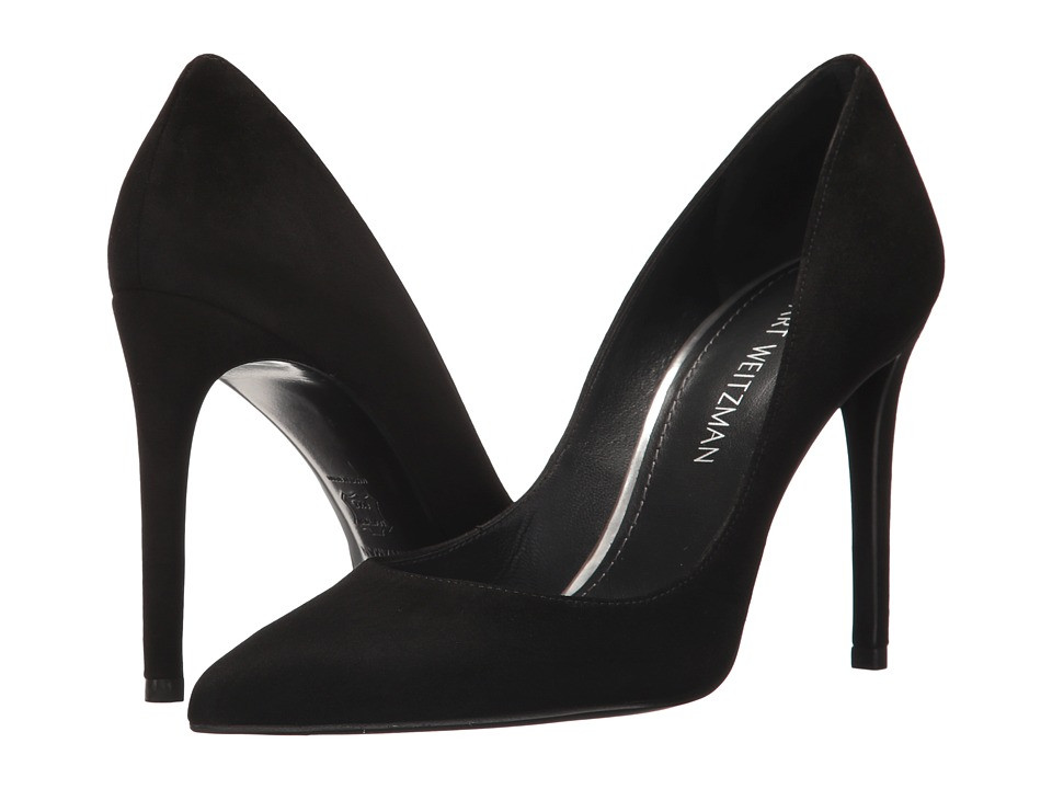 Stuart Weitzman Curvia (Black Suede) Women's Shoes | Zappos