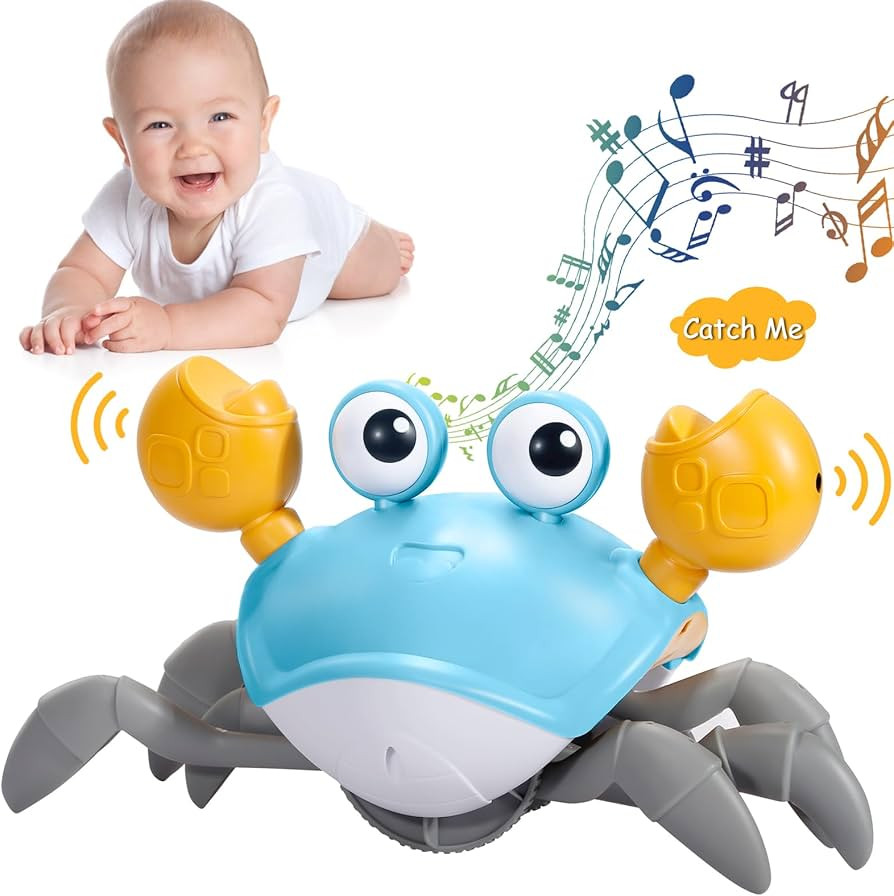 WDQT Crawling Crab Baby Toy-Gifts Infant Tummy Time Toys Build in Rechargeable Battery,Baby Toys ... | Amazon (US)