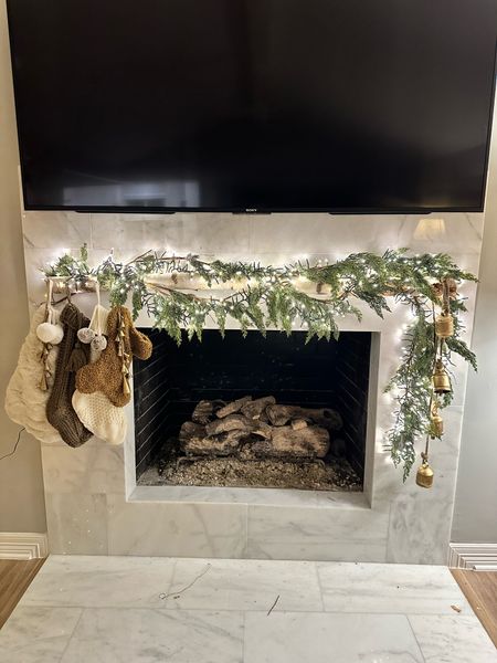 Everything I used to create a faux mantle. I’ve been dying to hang up our stockings and finally figured out a way! 
I bought the birch log from Michael’s and they have a code for 20% off right now. Use code DAILY23US

#LTKSeasonal #LTKhome #LTKHoliday