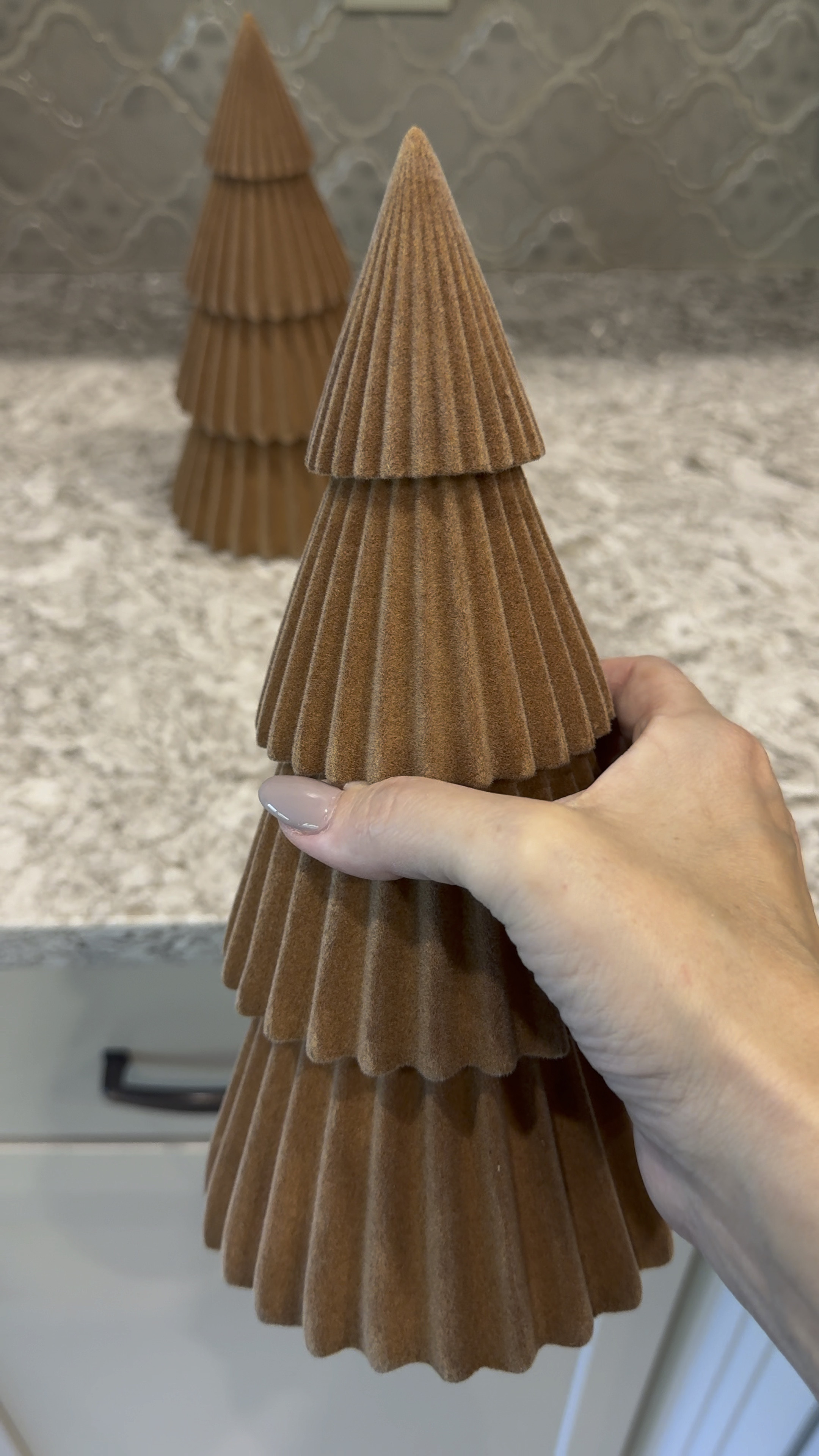 I just got these and they are even prettier in person!  I bought the red ones last year and I love these brown ones! They are the most beautiful shade of taupe brown😍

Threshold Christmas, target Christmas, wonder shop, Christmas, flocked tree, velvet tree, taupe tree 

#LTKfindsunder50 #LTKHoliday #LTKhome