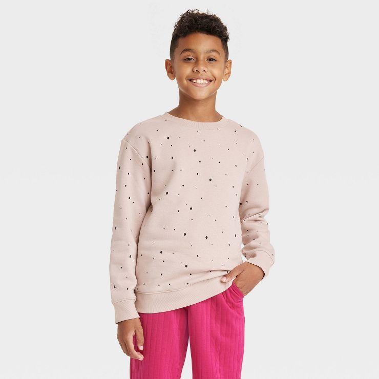Kids' Pullover Crew Fleece Top - Cat & Jack™ | Target