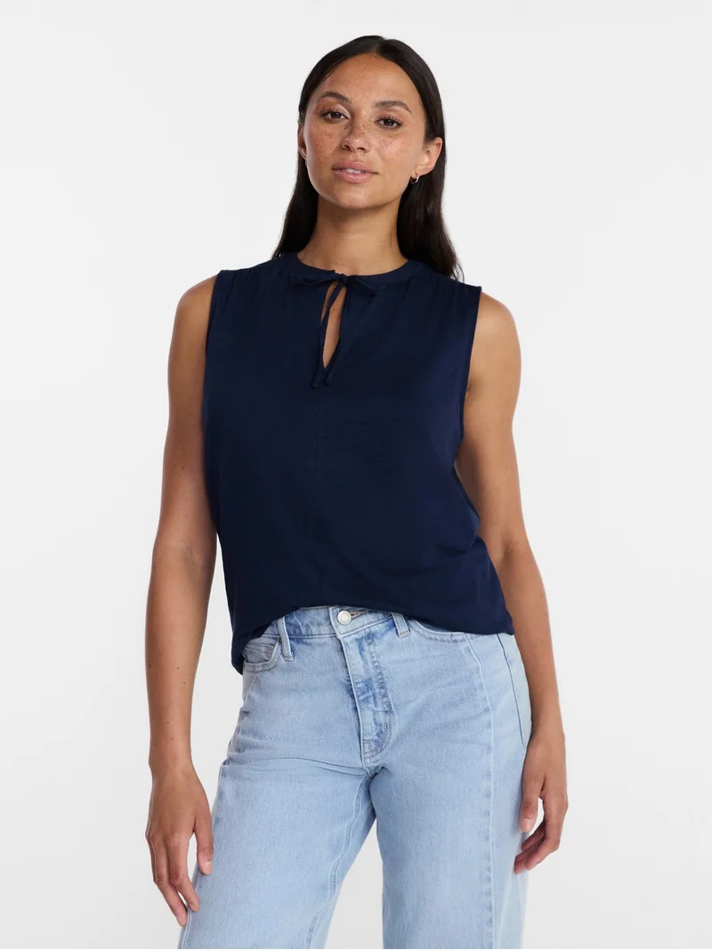 Time and Tru Women’s Tie Front Top, sizes XS-XXXL | Walmart (US)