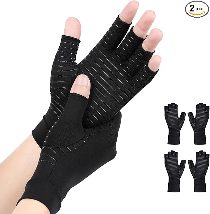 2 Pairs Copper Arthritis Compression Gloves Raynauds Gloves Rheumatoid Osteoarthritis Wrist Suppo... | Amazon (UK)
