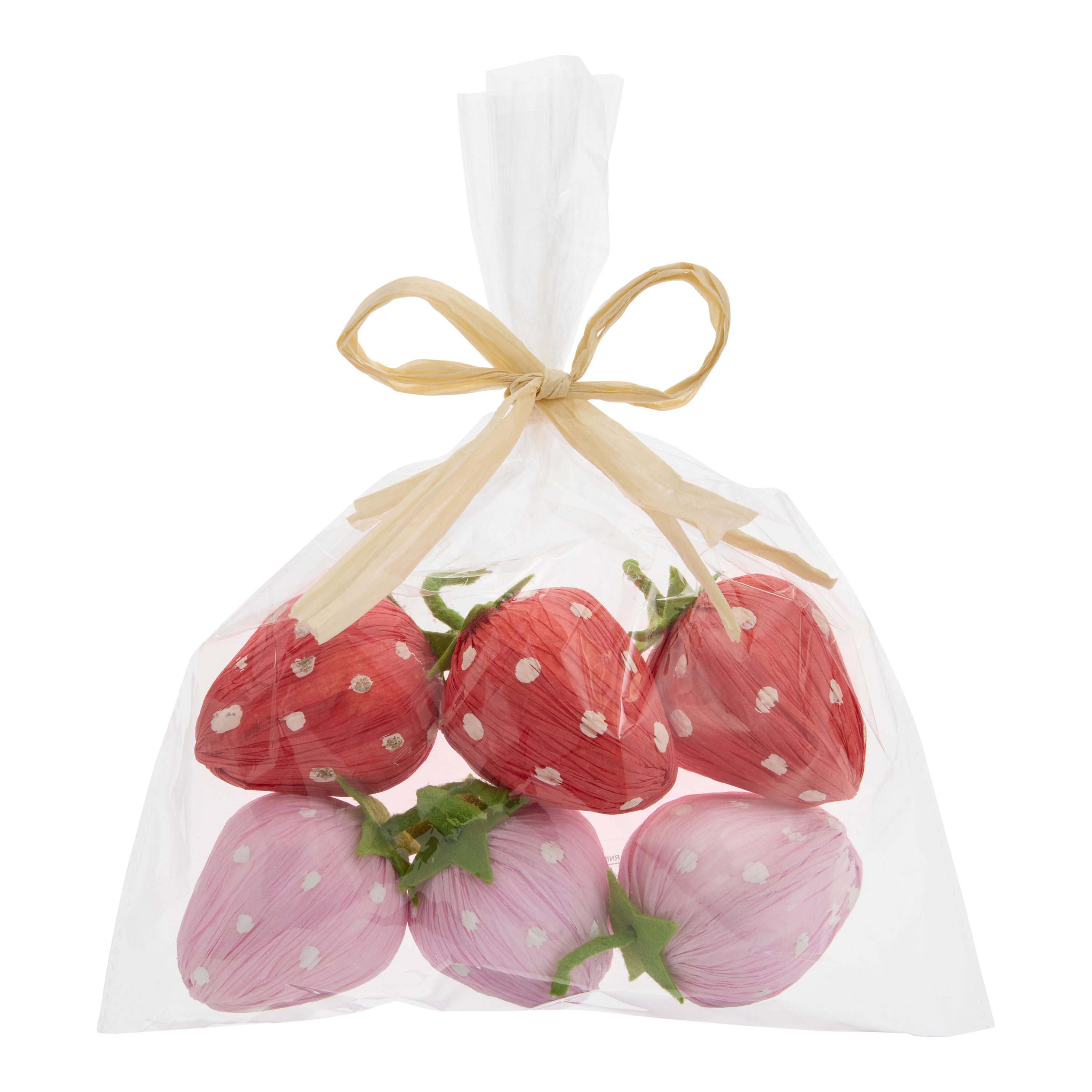 Pink and Red Paper Strawberries Decor 6 Pack | World Market
