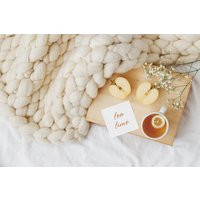 Free Shipping Super Chunky Knit Blanket Merino Wool 40"" X 50"" Throw Giant Knit, Extra Bulky Blanke | Etsy (US)